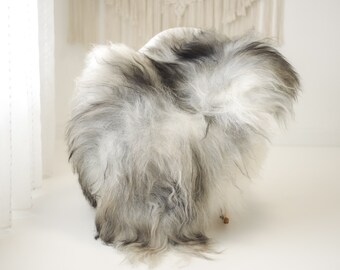 Real Icelandic Sheepskin Rug Scandinavian Decor Sofa Sheepskin throw Chair Cover Natural Sheep Skin Rugs Gray Black #Iceland1375