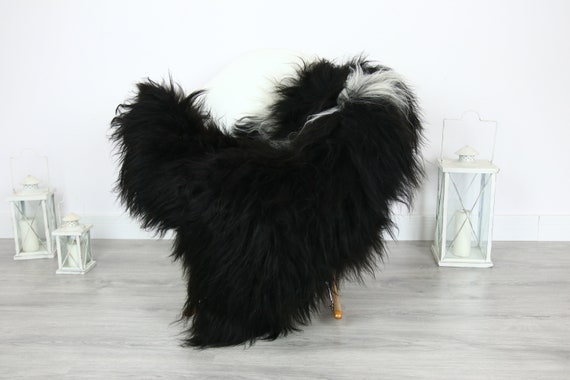 Icelandic Sheepskin | Real Sheepskin Rug | | Large Sheepskin Rug Black| Fur Rug | Homedecor | Sheepskin Throw | Long fur #colisl3
