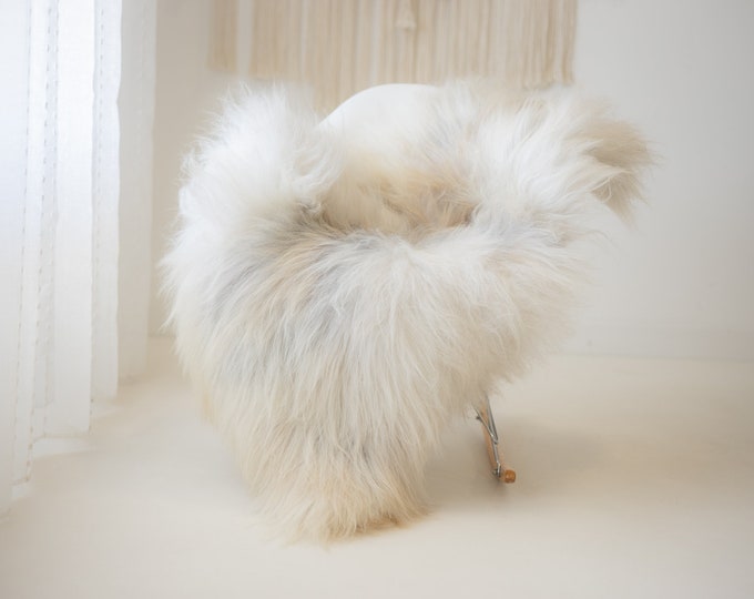 Real Icelandic Sheepskin Rug Scandinavian Decor Sofa Sheepskin throw Chair Cover Natural Sheep Skin Rugs Ivory Gray #Iceland1065