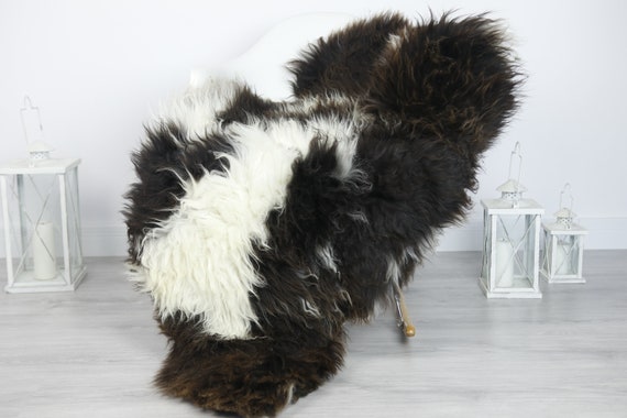 Real Sheepskin Rug Shaggy Rug Chair Cover Sheepskin Throw Sheep Skin Brown Sheepskin Home Decor Rugs #7her26