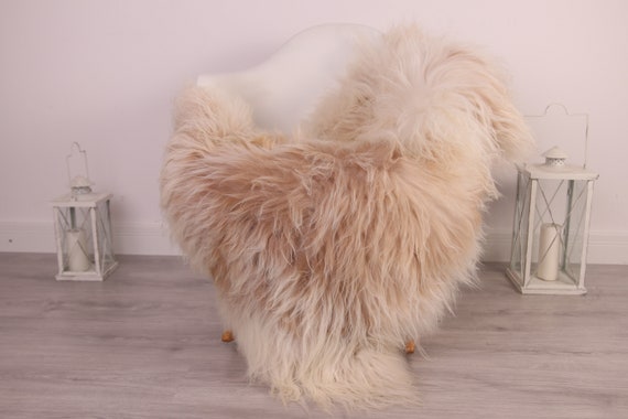 Real Icelandic Sheepskin Rug Scandinavian Decor Sofa Sheepskin throw Chair Cover Natural Sheep Skin Rugs Beige Ivory Blanket Fur Rug #Am29
