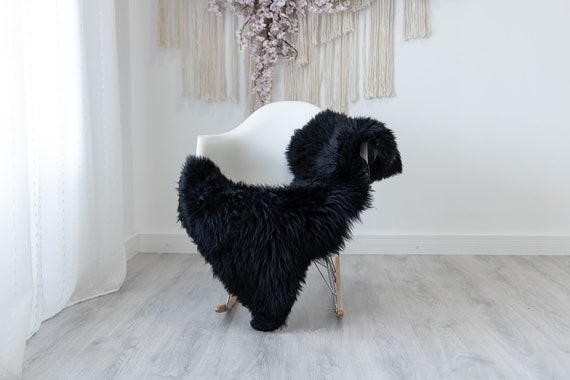 Real Sheepskin Rug Shaggy Rug Chair Cover Scandinavian Home Sheepskin Throw Sheep Skin Black Brown Sheepskin Home Decor Rugs #herdwik187