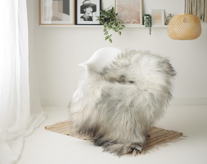 Real Icelandic Sheepskin Rug Scandinavian Decor Sofa Sheepskin throw Chair Cover Natural Sheep Skin Rugs Ivory Gray #IS240