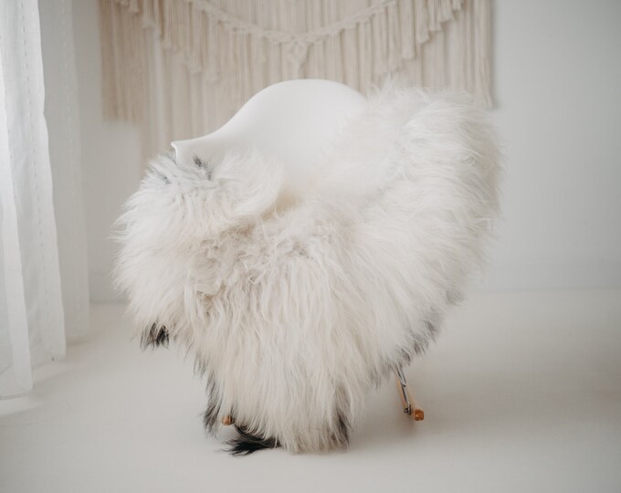 Real Icelandic Sheepskin Rug Scandinavian Decor Sofa Sheepskin throw Chair Cover Natural Sheep Skin Rugs Beige Black #Iceland831