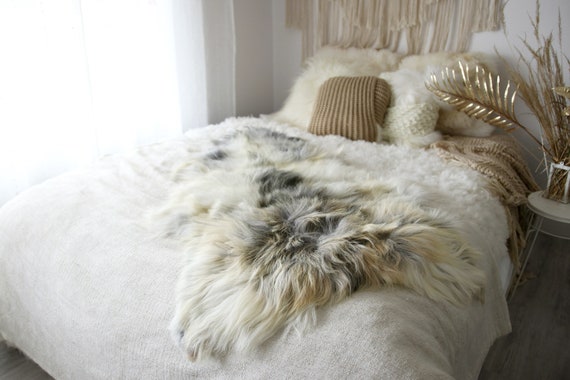 Real Icelandic Sheepskin Rug Scandinavian Decor Sofa Sheepskin throw Chair Cover Natural Sheep Skin Rugs Gray Gold Fur Rug #Dziatisl8