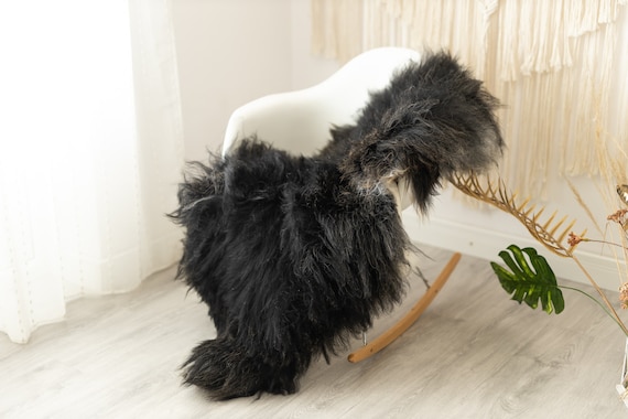 Real Icelandic Sheepskin Rug Scandinavian Decor Sofa Sheepskin throw Chair Cover Natural Sheep Skin Rugs Gold Black Fur Rug #Urisl15