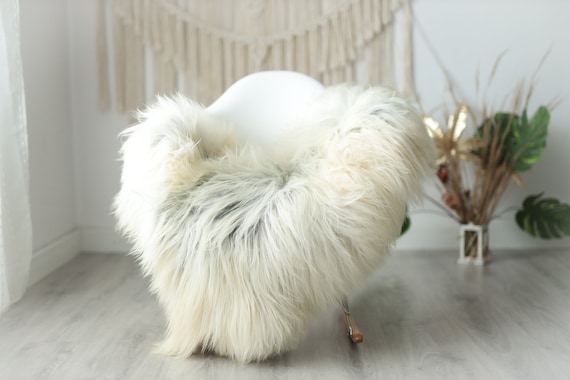 Real Icelandic Sheepskin Rug Scandinavian Decor Sofa Sheepskin throw Chair Cover Natural Sheep Skin Rugs Gray White Fur Rug #Urisl34