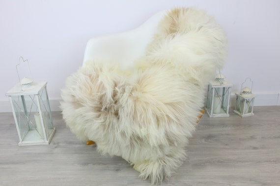 Ivory White Real Icelandic Sheepskin Rug Home Decor