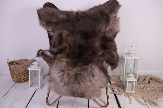 Reindeer Hide | Reindeer Rug | Reindeer Skin | Throw XXL EXTRA LARGE - Scandinavian Style Christmas Decor Brown White Hide #Lre3