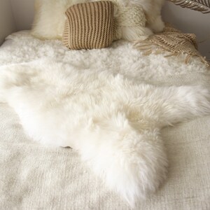 Christmas Collection - Real, Natural, Genuine Creamy White Sheepskin Rug Scandinavian Design - 3 SIZES!