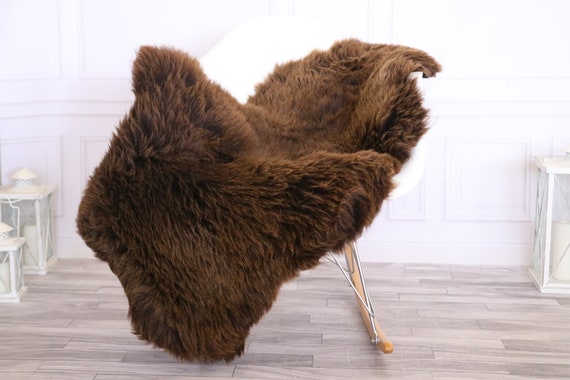 Sheepskin Rug | Real Sheepskin Rug | Shaggy Rug | Chair Cover | Sheepskin Throw | Brown | CHRISTMAS DECOR | #LISHER20