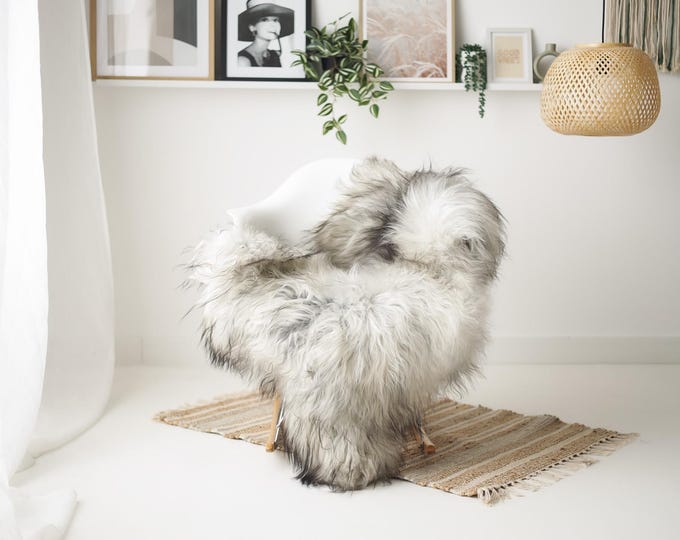 Real Icelandic Sheepskin Rug Scandinavian Home Decor Sofa Sheepskin throw Chair Cover Natural Sheep Skin Rugs Gray #IS144
