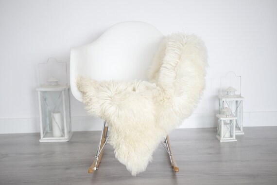 Genuine Rare Tuscan Lamb Sheepskin Rug - Curly Fur Rug - Natural Sheepskin - Ivory Sheepskin | Small Sheepskin #5margot3