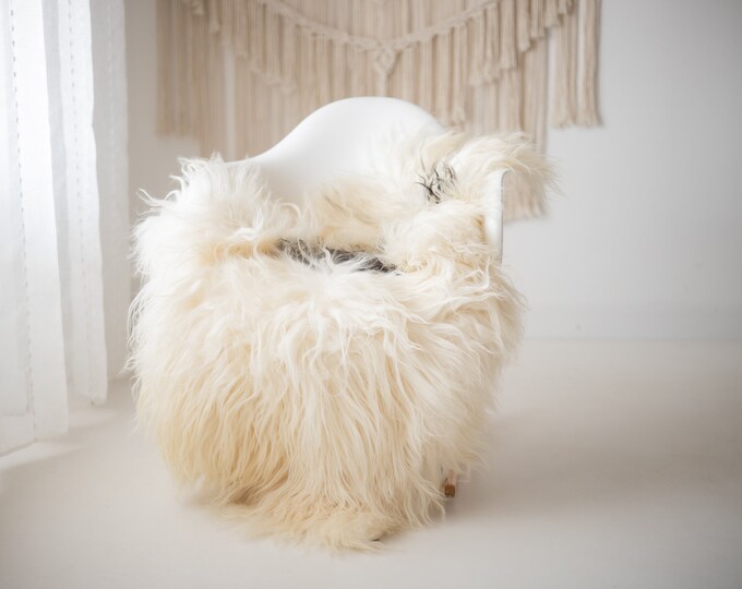 Real Icelandic Sheepskin Rug Scandinavian Home Decor Sofa Sheepskin throw Chair Cover Natural Sheep Skin Rugs Ivory Black #Iceland792