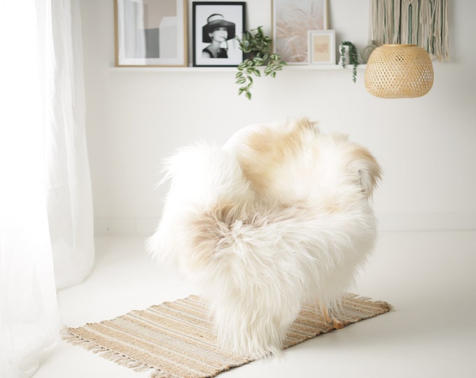 Real Icelandic Sheepskin Rug Scandinavian Decor Sofa Sheepskin throw Chair Cover Natural Sheep Skin Rugs Ivory #Iceland1513