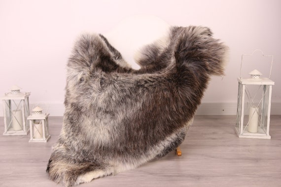 Real Sheepskin Rug Shaggy Rug Chair Cover Sheepskin Throw Sheep Skin Gray Brown Sheepskin Home Decor Rugs #8her24