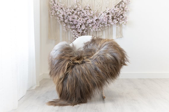 Real Icelandic Sheepskin Rug Scandinavian Home Decor Sofa Sheepskin throw Chair Cover Natural Sheep Skin Rugs Gray Brown #Iceland309