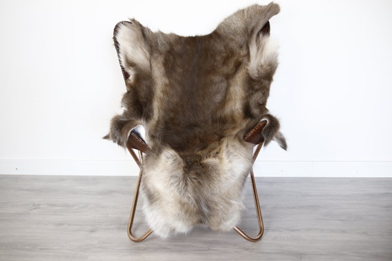 Reindeer Hide | Reindeer Rug | Reindeer Skin | Throw XXL EXTRA LARGE - Scandinavian Style Christmas Decor Brown Hide #Ire3