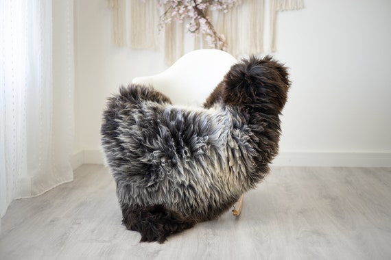 Real Sheepskin Rug Shaggy Rug Chair Cover Scandinavian Home Sheepskin Throw Sheep Skin Gray Brown Sheepskin Home Decor Rugs #herdwik259