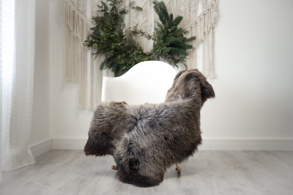 Real Sheepskin Rug Shaggy Rug Chair Cover Scandinavian Home Sheepskin Throw Sheep Skin Brown Gray Sheepskin Home Decor Rugs #herdwik368