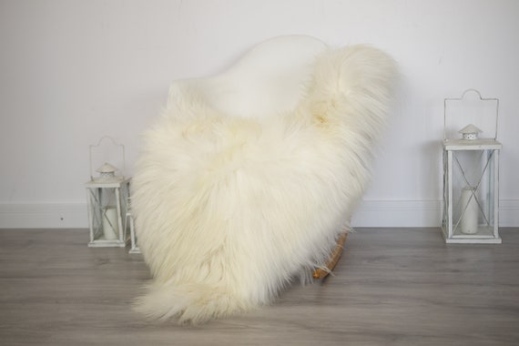 Real Icelandic Sheepskin Rug Scandinavian Decor Sofa Sheepskin throw Chair Cover Natural Sheep Skin Rugs Ivory Blanket Fur Rug #5is15