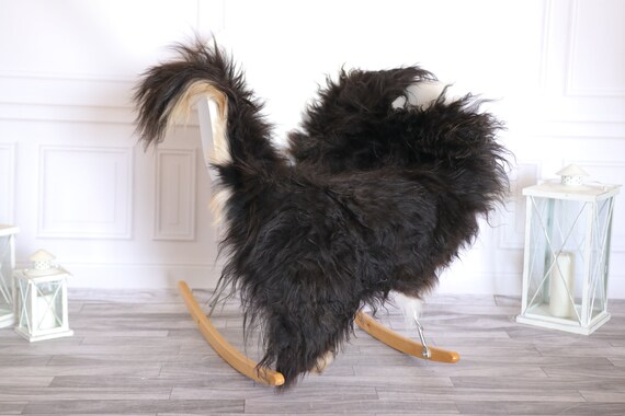 Icelandic Sheepskin | Real Sheepskin Rug | Sheepskin Rug Brown Black | Fur Rug | Homedecor #KOWISL32