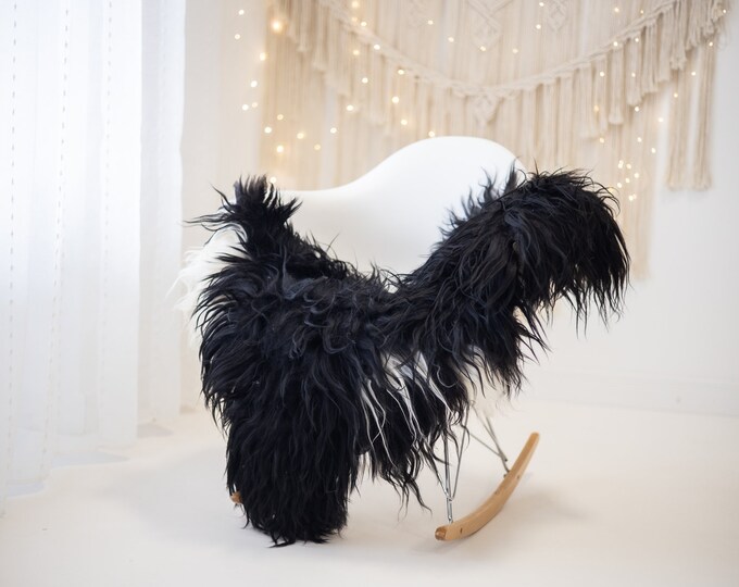 Real Icelandic Sheepskin Rug Scandinavian Decor Sofa Sheepskin throw Chair Cover Natural Sheep Skin Rugs Blanket Black White #Iceland676