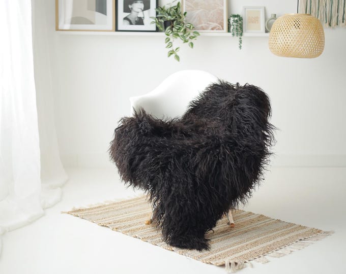Real Icelandic Sheepskin Rug Scandinavian Decor Sofa Sheepskin throw Chair Cover Natural Sheep Skin Rugs Curly Brown #IS83