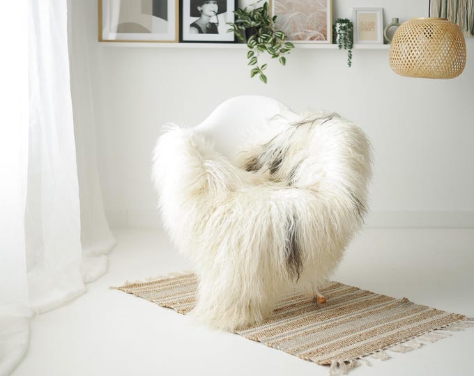 Real Icelandic Sheepskin Rug Scandinavian Decor Sofa Sheepskin throw Chair Cover Natural Sheep Skin Rugs Curly Ivory #IS98