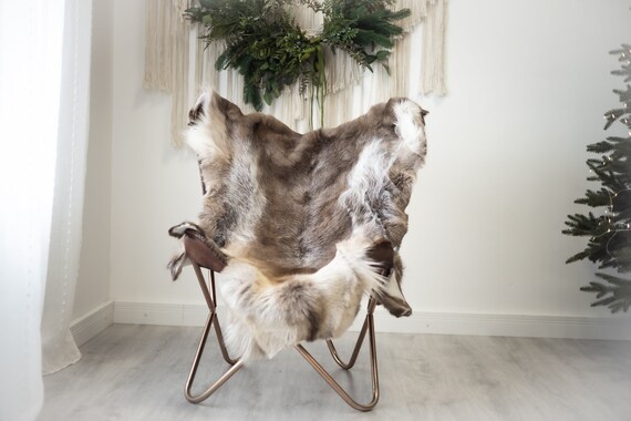Reindeer Hide | Reindeer Rug | Reindeer Skin | Throw XXL EXTRA LARGE - Scandinavian Style Christmas Decor Brown White Hide #Reindeer94