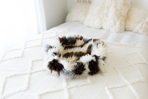 Sheepskin Cat Bed Or Dog Bed Cat Cave Unique Pet Bed Cat House Pet Furniture Hand Made With Genuine Real Sheepskin XXL Extra Large #Bed22