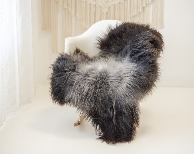 Real Sheepskin Rug Shaggy Rug Chair Cover Scandinavian Home Sheepskin Throw Sheep Skin Sheepskin Gray Brown Rug #herdwik993