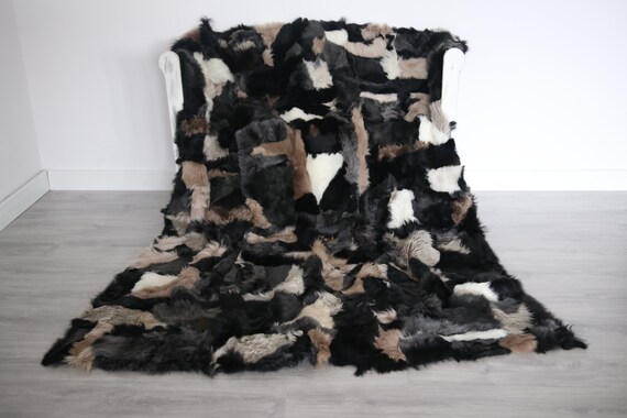 Luxurious Toscana Sheepskin Real Fur Throw | Real Fur Blanket | Sheepskin throw | Scandinavian Decor Sofa Sheepskin Sheep Skin Blanket Fu996