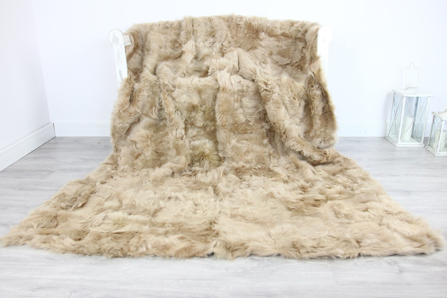 Luxurious Toscana Sheepskin Real Fur Throw Real Fur Blanket