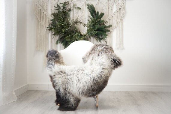 Real Sheepskin Rug Shaggy Rug Chair Cover Scandinavian Home Sheepskin Throw Sheep Skin Brown White Sheepskin Home Decor Rugs #herdwik374