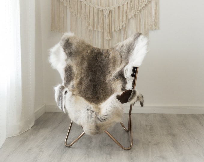 Reindeer Hide | Reindeer Rug | Reindeer Skin | Throw XXL EXTRA LARGE - Scandinavian Style Christmas Decor Brown White Hide #Reb5