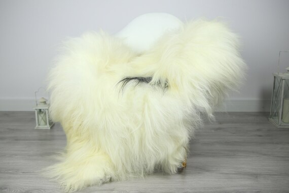 Icelandic Sheepskin | Real Sheepskin Rug | Sheepskin Rug Ivory Black | Fur Rug | Homedecor #3Isl2