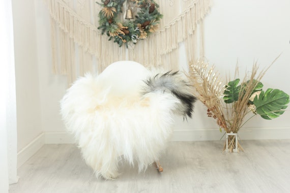 Real Icelandic Sheepskin Rug Scandinavian Decor Sofa Sheepskin throw Chair Cover Natural Sheep Skin Rugs Ivory Gray #Iceland101