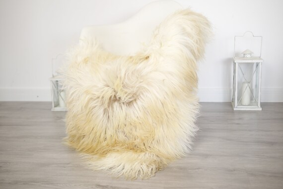 Real Icelandic Sheepskin Rug Scandinavian Decor Sofa Sheepskin throw Chair Cover Natural Sheep Skin Rugs Beige Blanket Fur Rug #5is19
