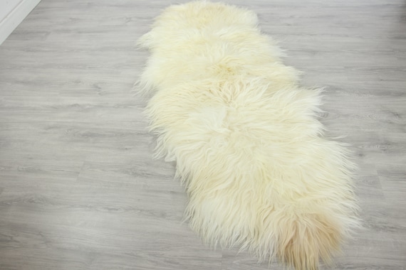 Double Icelandic Sheepskin Rug Long rug Large Sheepskin Throw Chair Cover Sheepskin Carpet Ivory Sheepskin Sheep Skin Rug | 2double12