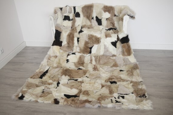Luxurious Toscana Sheepskin Real Fur Throw | Real Fur Blanket | Sheepskin throw | Throw FU995