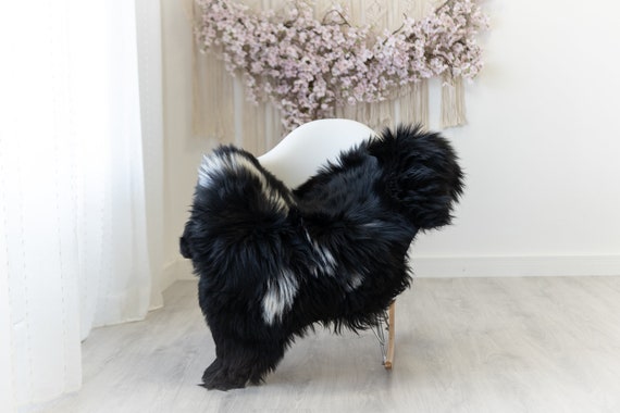 Real Icelandic Sheepskin Rug Scandinavian Home Decor Sofa Sheepskin throw Chair Cover Natural Sheep Skin Rugs Black White #Iceland308