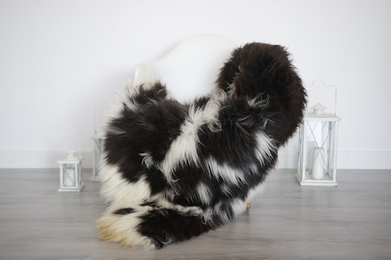 Real Sheepskin Rug Shaggy Rug Chair Cover Sheepskin Throw Sheep Skin Brown White Sheepskin Home Decor Rugs #6her34
