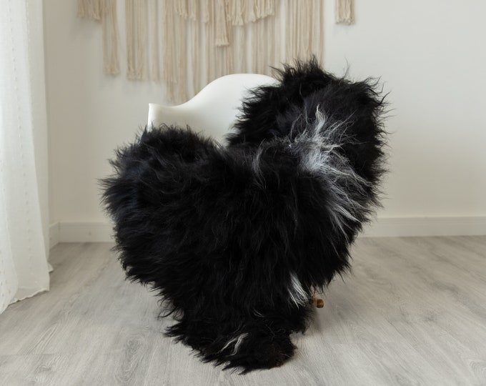 Real Icelandic Sheepskin Rug Scandinavian Home Decor Sofa Sheepskin throw Chair Cover Natural Sheep Skin Rugs Black White #Iceland481