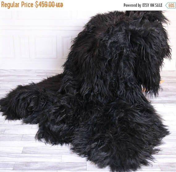 ON SALE Icelandic Sheepskin Throw | Black Throw | Black Sheepskin Rug | Square Sheepskin Rug | Sexto Sheepskin Rug |