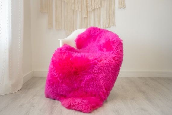 Real Sheepskin Rug Shaggy Rug Chair Cover Scandinavian Home Sheepskin Throw Sheep Skin Pink Sheepskin Home Decor Rugs #herdwik330