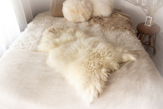Real Sheepskin Rug Shaggy Rug Chair Cover Sheepskin Throw Sheep Skin Ivory Brown Sheepskin Home Decor Rugs #KWAHER7