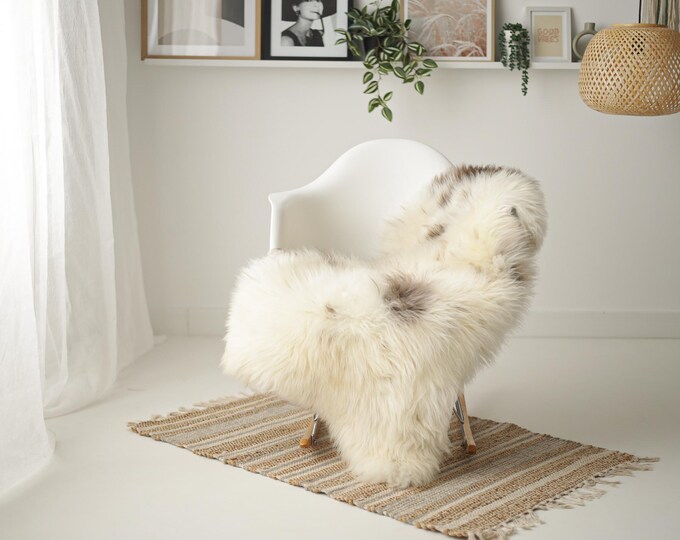 Real Sheepskin Rug Shaggy Rug Chair Cover Scandinavian Home Sheepskin Throw Sheep Skin Ivory Brown Sheepskin Home Decor Rugs #Mher117