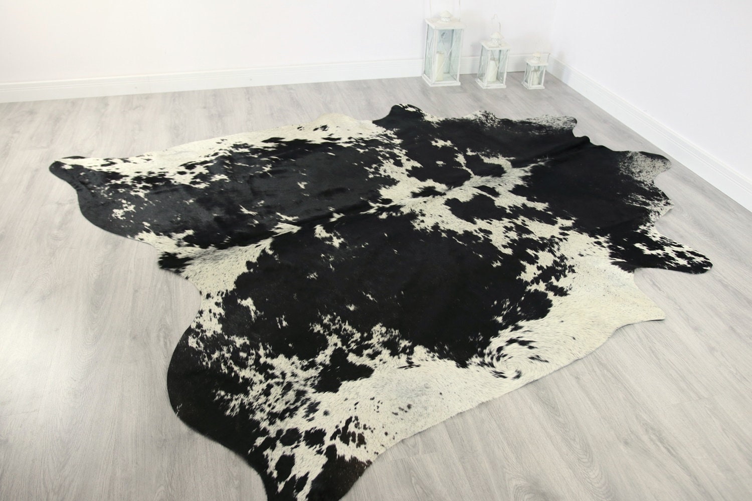 Premium Quality Giant Xxxl Cowhide Real Cowhide Rug Black