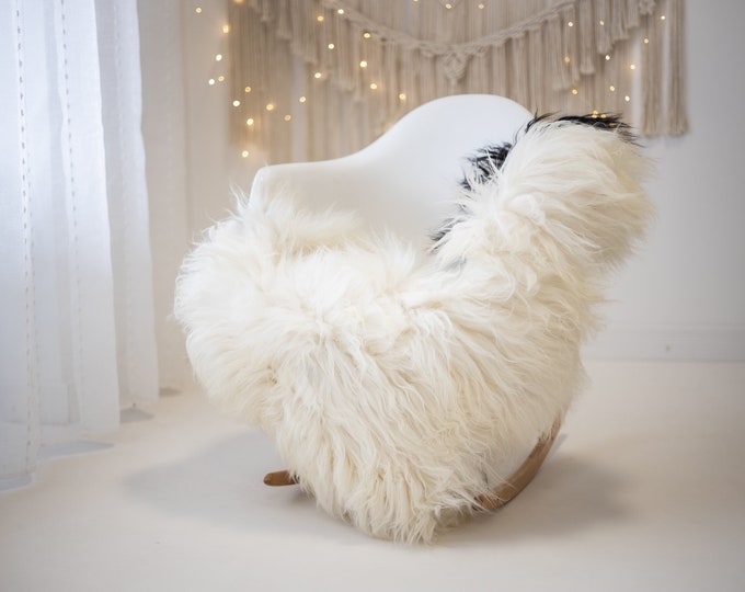 Real Icelandic Sheepskin Rug Scandinavian Decor Sofa Sheepskin throw Chair Cover Natural Sheep Skin Rugs Blanket ivory Black #Iceland670